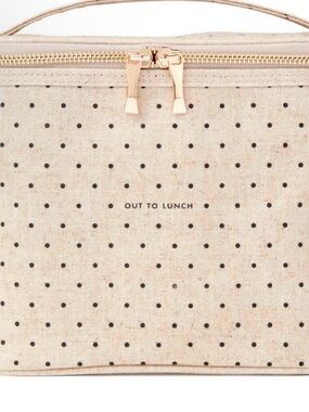 Kate Spade Out To Lunch Polka Dot Lunch Bag - Beige with Black Dots